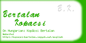 bertalan kopacsi business card
