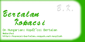 bertalan kopacsi business card